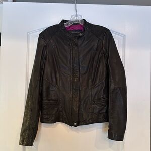 Cole Haan leather moto jacket